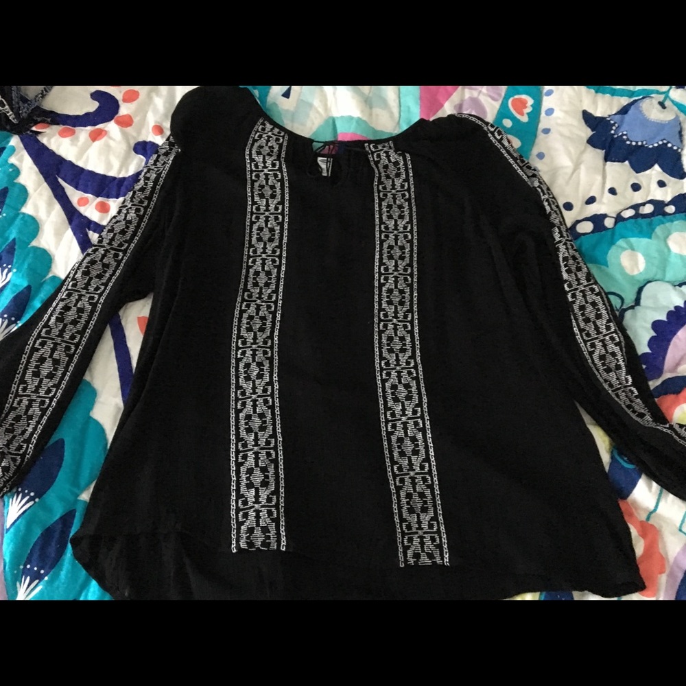 Embroidered black blouse